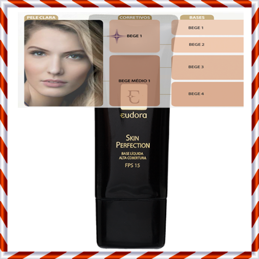 EUDORA - SKIN PERFECTION - BASE LÍQUIDA ALTA COBERTURA COR B